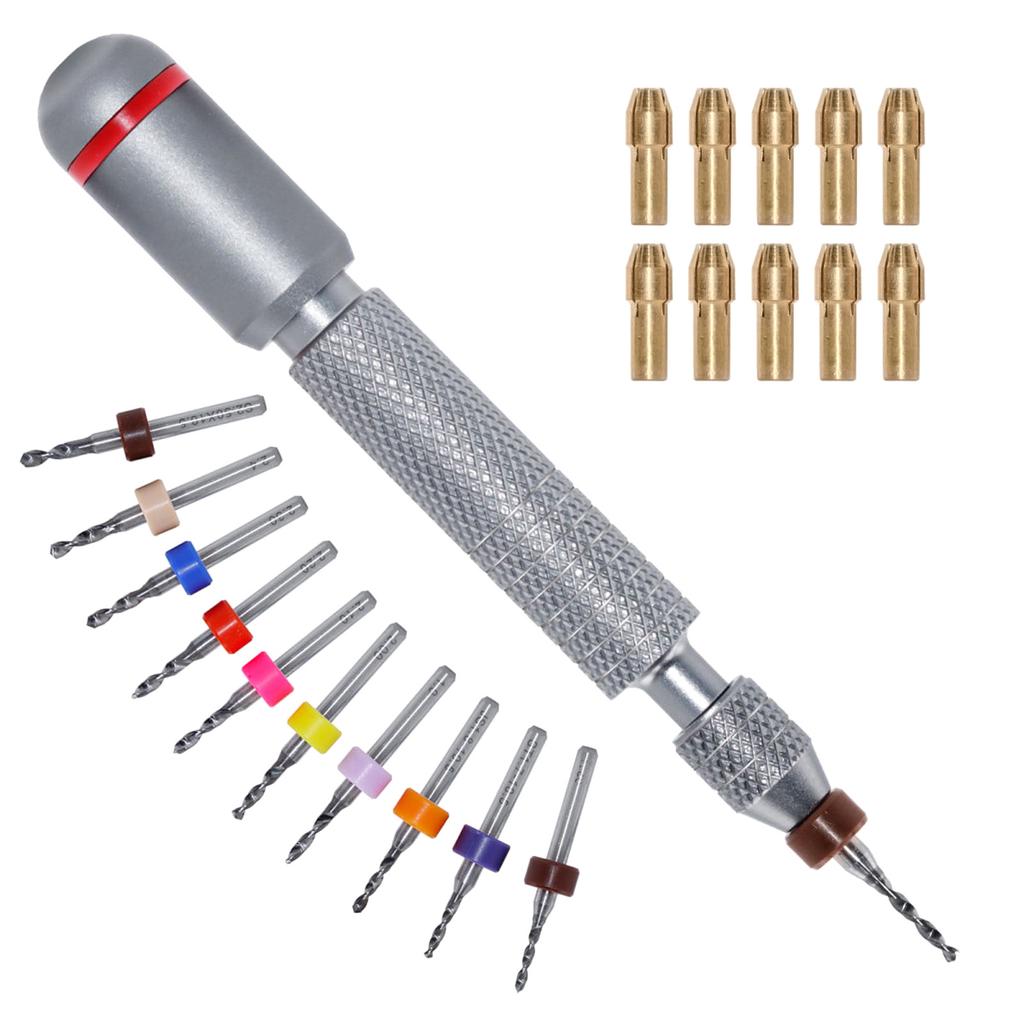 Double Bearing Rotary Drill Kit Suitable For Precise Crafting On Amber Wood Plastic With Ergonomic Grip And Alloy Steel