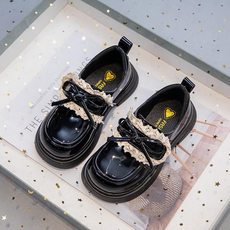 Autumn New Fashion Bow Girls Soft Sole Performance Leather Shoes