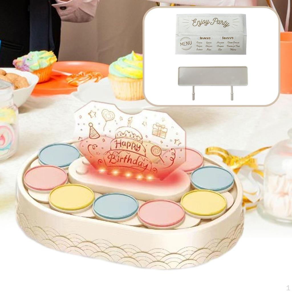 Degree Automatic Rotating Plates Carousel Cupcake Holder and Lights Music Cookie for