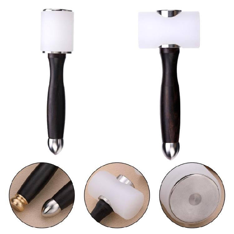 Leathercraft Carving Hammer with Wood Handle Leather Craft Tool T-Shape Hammer Easy to Use for Craft Project