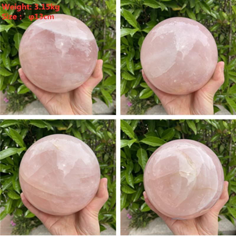 BIG SPHERE BALL Natural Pink Rose Quartz Crystal Healing Ball Sphere Chakra Meditation Stone NEW