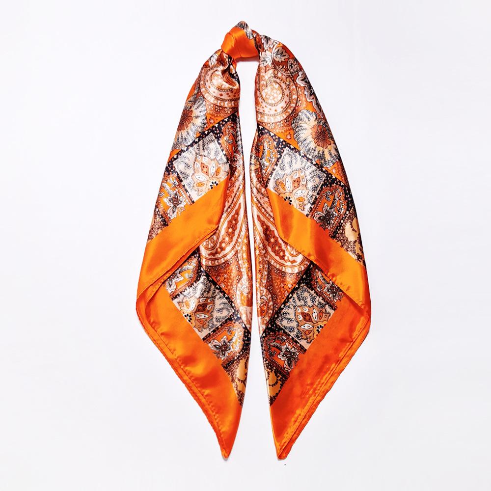 Women’s Fashionable and Versatile Faux Silk Headscarf with Cashew Nut Pattern