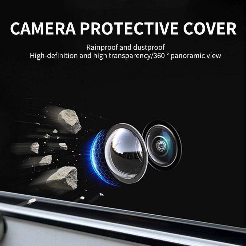 Car 360 Panoramic Camera Lens Protective Cover HD Transparent Anti-collision 1 Pair Fit for Most Sedan SUV Cars