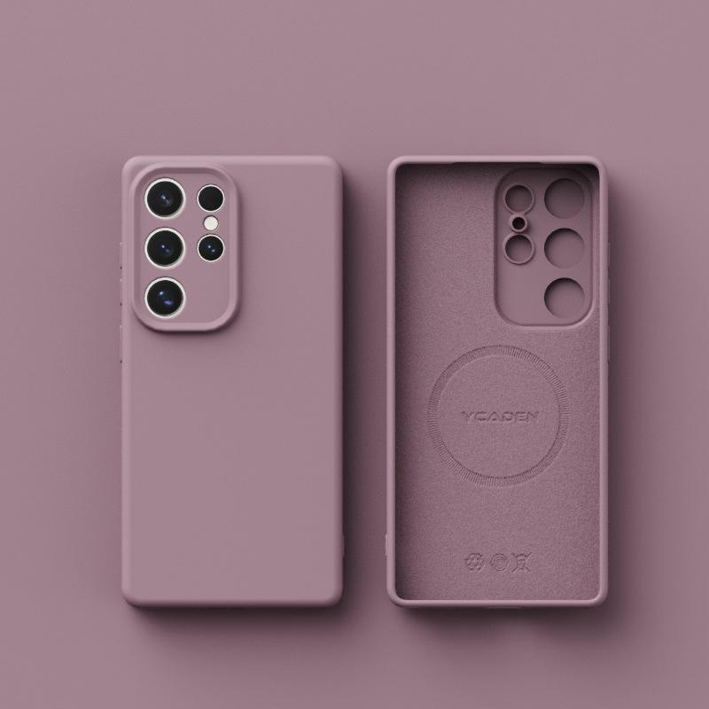 New Samsung S25ulta Liquid Silicone Suitable for S24 Soft Shell Magnetic S23u Full Inclusive Anti Fall Mobile Phone Case Simple