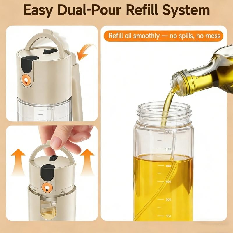 Glass Oil Sprayer Bottle For Cooking With Silicone Base And Removable Parts Precise Oil Sprayer For Easy Cleaning