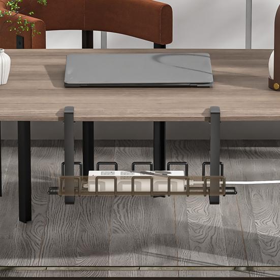 Under-Desk Cable Organizer Efficient Cable Management with Bracket And Hooks Drill-Free Clip-On Installation Home Desktop Accessory