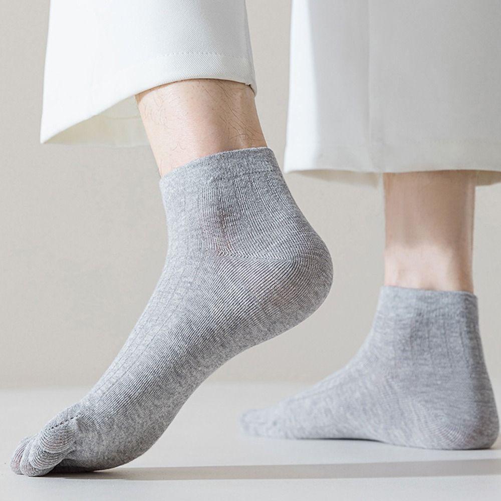Short Tube Five Finger Socks Cotton Anti Friction Socks Fashion Men Sport Socks Ankle  Sport
