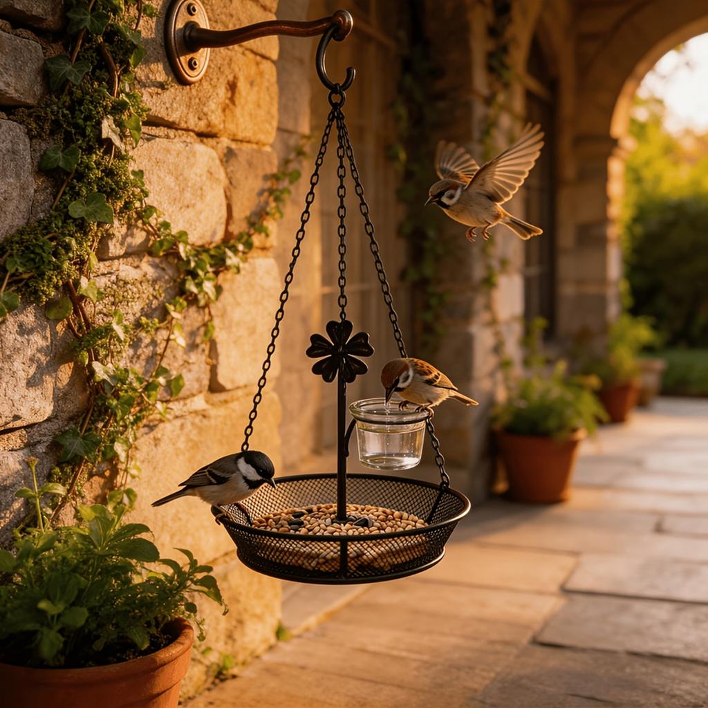 Hanging Bird Feeder Tray for Outdoor Garden Tree Mount