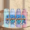 1PC Sixty Seven Retro Number Pop Badge Print 750ml Color Plastic Sports Water Bottle Leakproof Flip Straw Lid Suitable for Sports Office Home Use