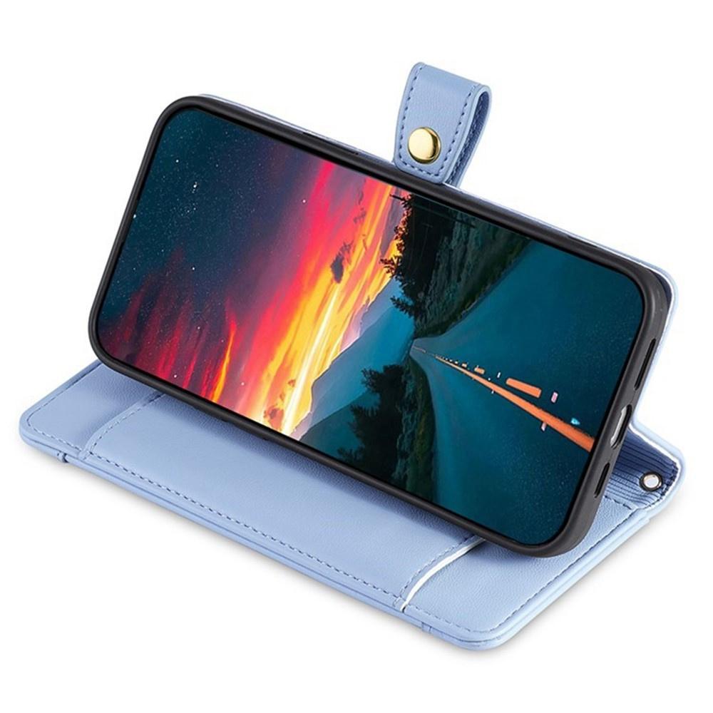iPhone 17 Flip Case, Wallet Zipper Pocket, Blue