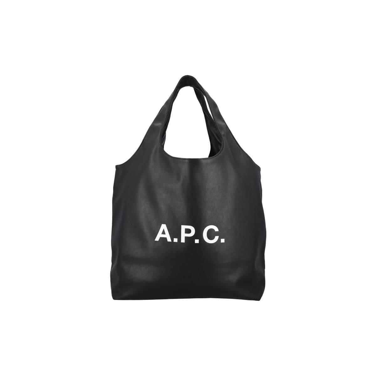 

A.P.C Fashion Minimalist Front Logo Print Polyester Tote Shopping Bag Shoulder Handbag Women tote bags Black M61565PUAATLZZ Basic Set (Bag+Dust Bag)