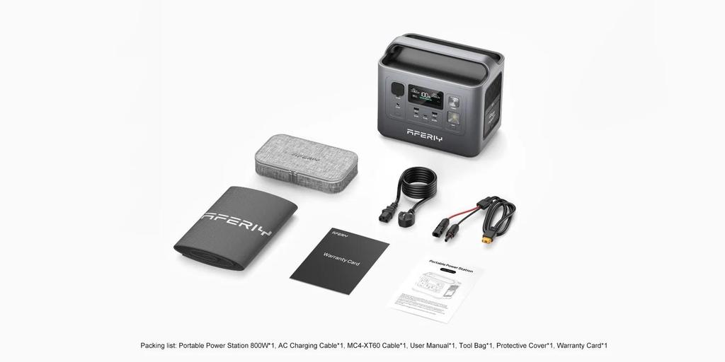 Portable Power Station AFERIY P010,800W Output 512Wh LiFePO4 Battery, 8 Outputs, Power Station for Outdoor Camping/RV/Home Backup