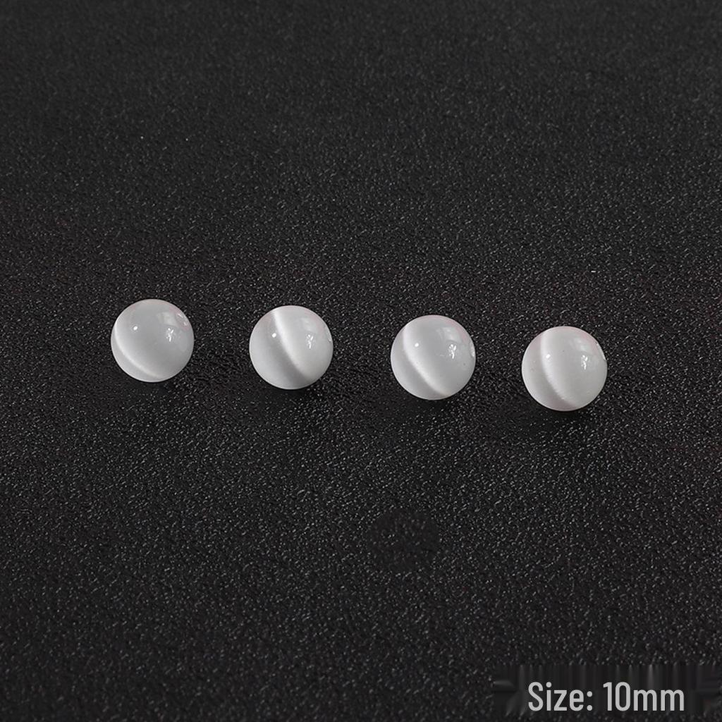 Weiße Katzenaugenstein lose Perlen (4-12MM) für DIY Armband, Halskette, Haarnadel, Ohrringe