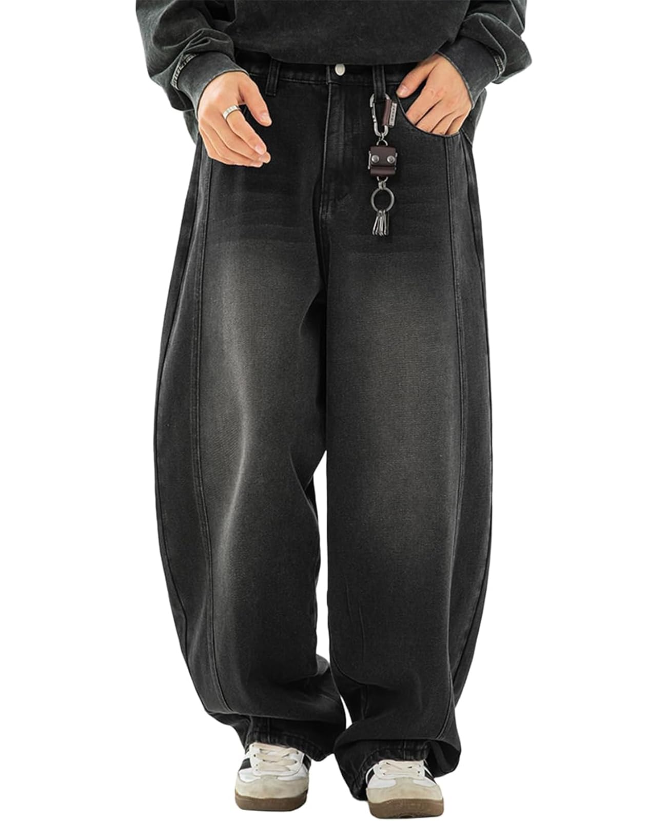 ANONIE Джинсовые брюки-джоггеры большого размера 3XL Мужские, Черные, чёрный