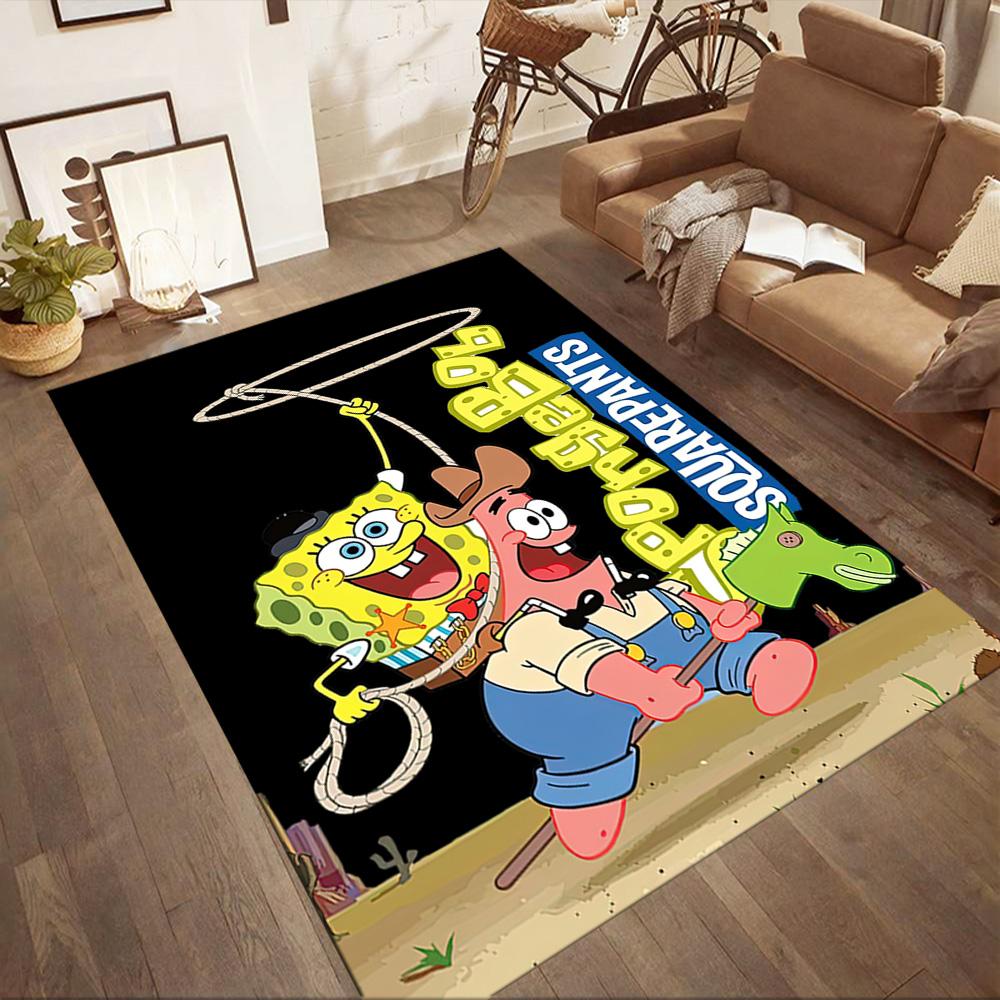 Spongebob And Friends Adventure Square Rugs Are a Great Choice for Living Rooms, Bedrooms, Home Décor, and As Gifts.