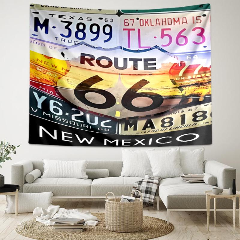 1pc U.S. Route 66 Tapestry, Living Room, Bedroom, Office, Party Decor, Ideal Festive Gift