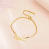 Personalized Name Letter Charm Bracelet Women Girls Stainless Steel Box Chain Customized Bracelets Custom Jewelry Birthday Gift