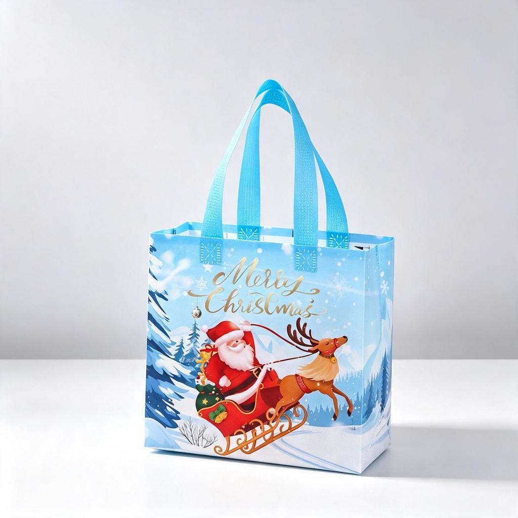 Custom Red Non-Woven Christmas Gift Bag with Logo Printing