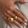 Ingemark 3Pcs/Set Creative Smooth Geometric Chunky Open Rings for Women Punk Irregular Adjustable Finger Rings Men Jewelry Gift