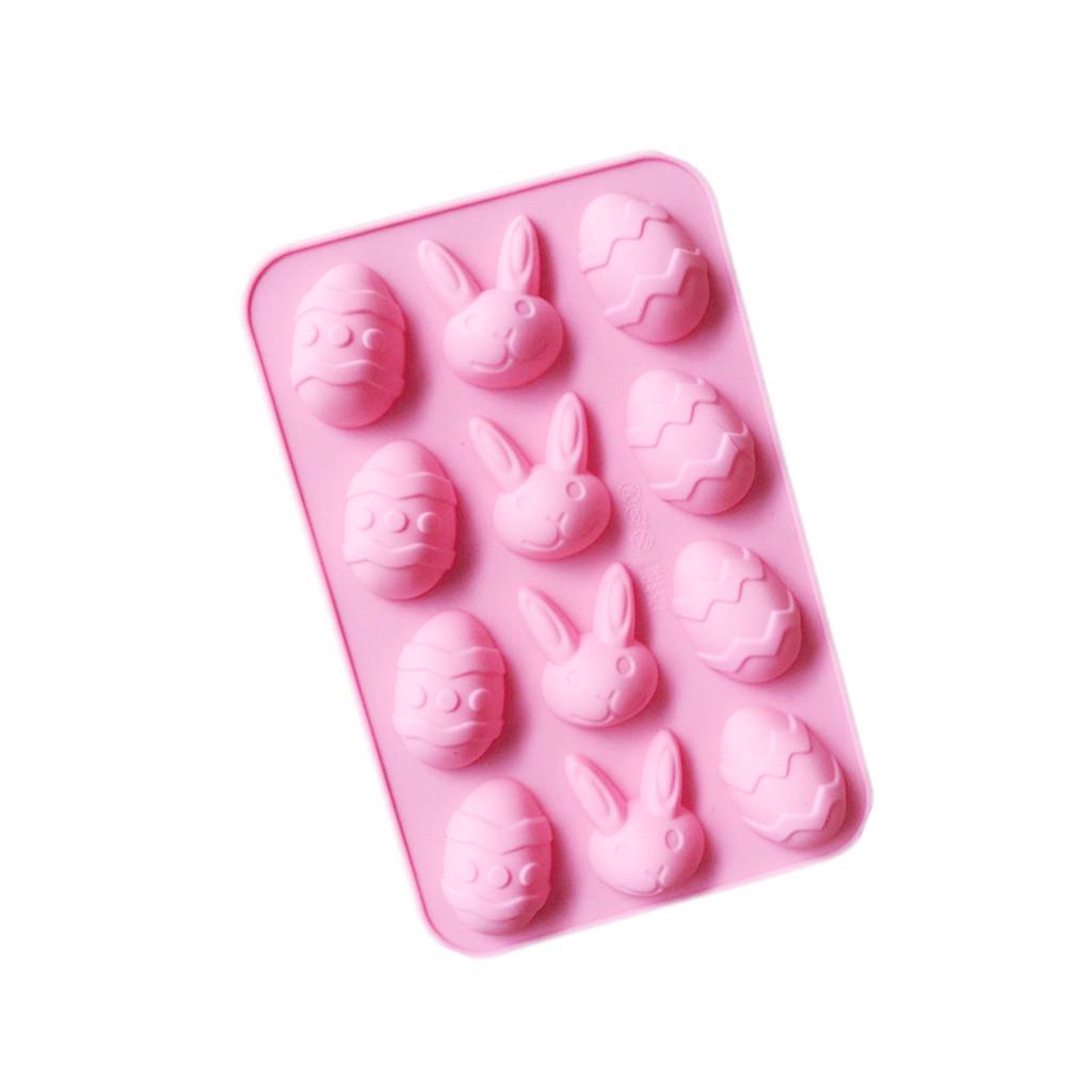 Easter Bunny Silicone Eggs Chocolate Cake Soap  Baking Ice Tray Mould