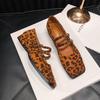 Chaussures Mary Janes à talon bas pour femme en cuir suédé léopard, fermeture double boucle, chaussures à talon bas, chaussures à talon femme grande taille 43