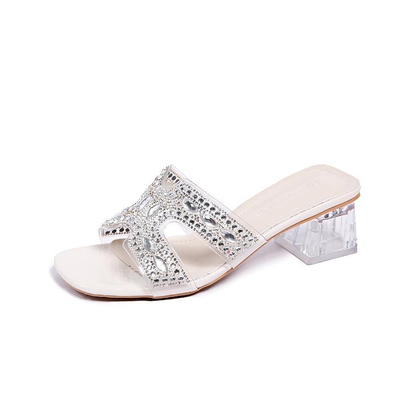 

Новые туфли на каблуке-слингбэке в корейском стиле со стразами — нарядные босоножки с прозрачным ремешком для женщин, туфли Fairycore для сочетания с юбками и платьями 35