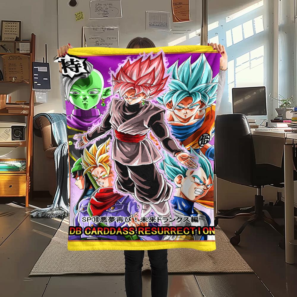 Dragon Ball Characters Print Flannel Blanket,High Quality Comfortable for All Seasons,Home Decor,Warmth and Comfort,Perfect for Christmas Gifts