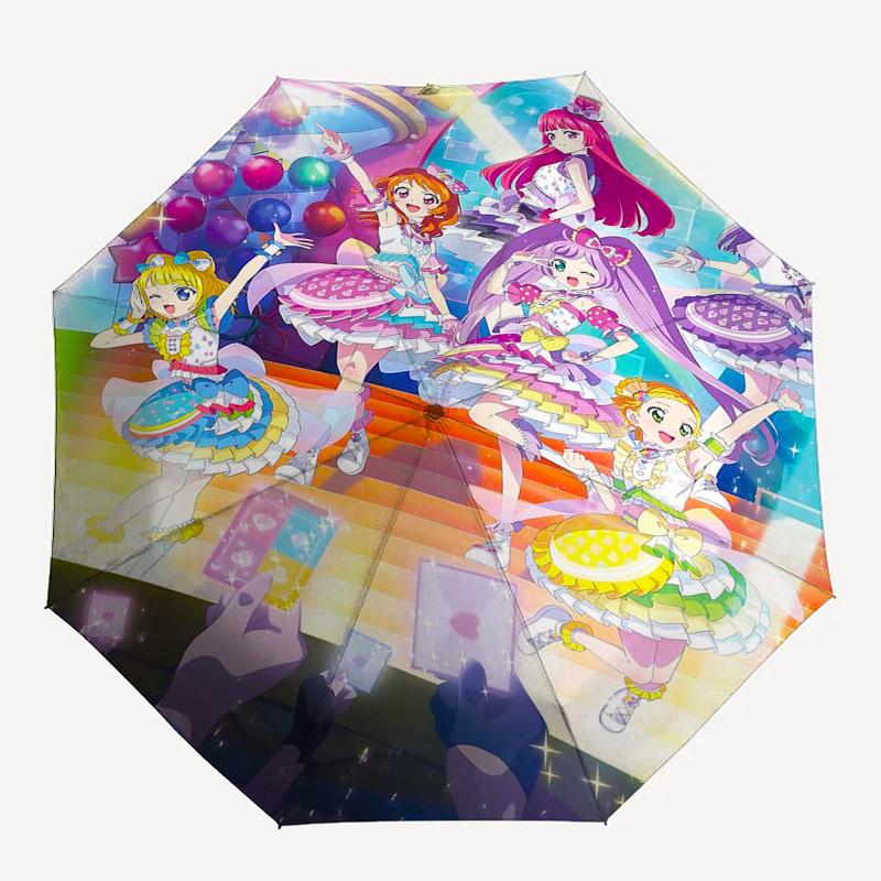 1pc Love Live! Outdoor Umbrella - Automatic Opening & Closing, Portable 3-Fold Design with 8-Bone Iron Frame - Perfect Gift for Fans, Travelers, Daily