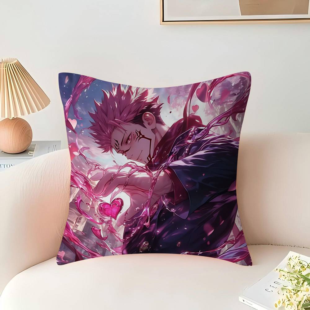 Jujutsu-Kaisen S-Sukuna Pillow Cover For Bedroom Room And Living Room Sofa Decorative Cushion Cover
