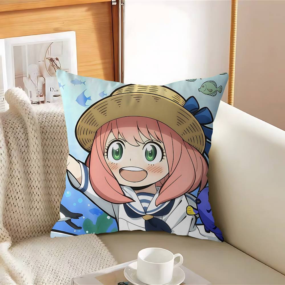 S-Spy X Anime F-Family A-Anya Kuddfodral Avtagbart Tvättbart Kuddfodral – Mjukt Linne för Alla Årstider