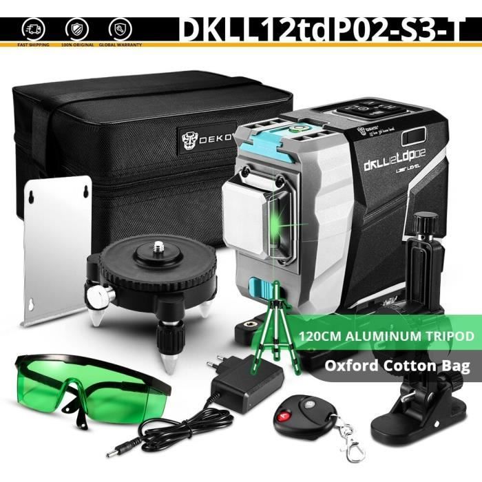 Niveau Laser Rotatif - DEKO - DKLL12TDP02 SET3T - 12 Lignes - Auto Nivelant - Précision 2 mm
