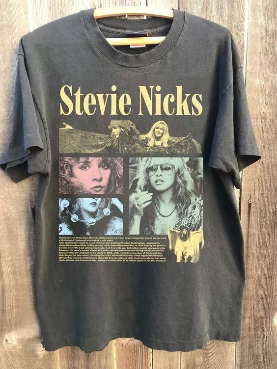 

Stevie Fleetwood Mac Shirt, Retro Stevie Nicks Unisex Tshirt S-4XL Men s T-Shirt Black Casual Crew Neck Cotton Tee 4XL