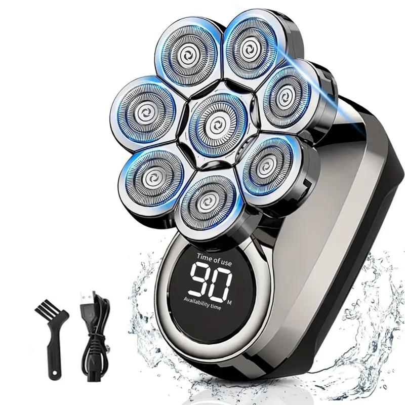 9D Head Shaver For Bald Men Electric Shavers Rechargeable Head Razor Ipx7 Waterproof Rotary Shaver With Led Display Men Gift