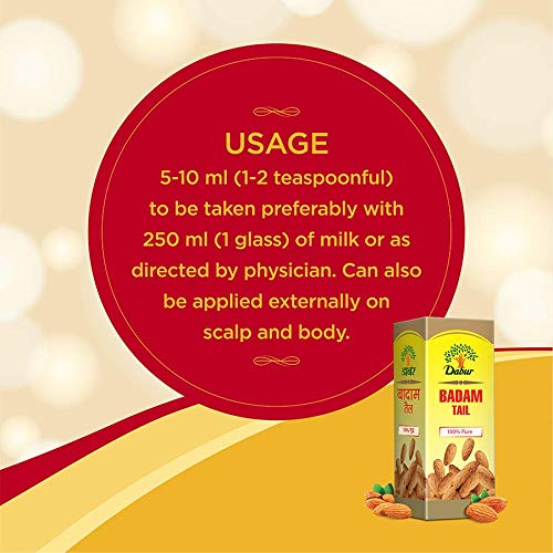 Dabur Sweet Almond Oil 50ml | 100% Pure Cold Pressed Oil for Skin, Hair & Body Care | Natural Moisturizer & Nourishment