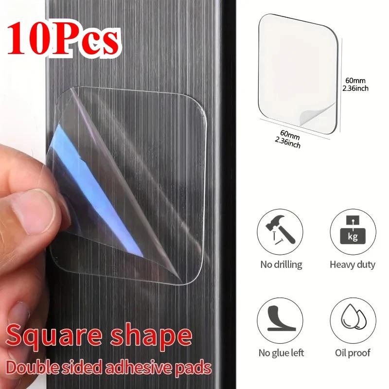 10Pcs Double Sided Stickers Tape Self-adhesive Transparent Square Sticky Pads for DIY Craft Household
