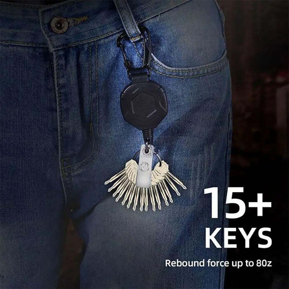 Strong Steel ID Card Holder Wire Rope Bus Card Cover Retractable Badge Reel  Outdoor Keychain