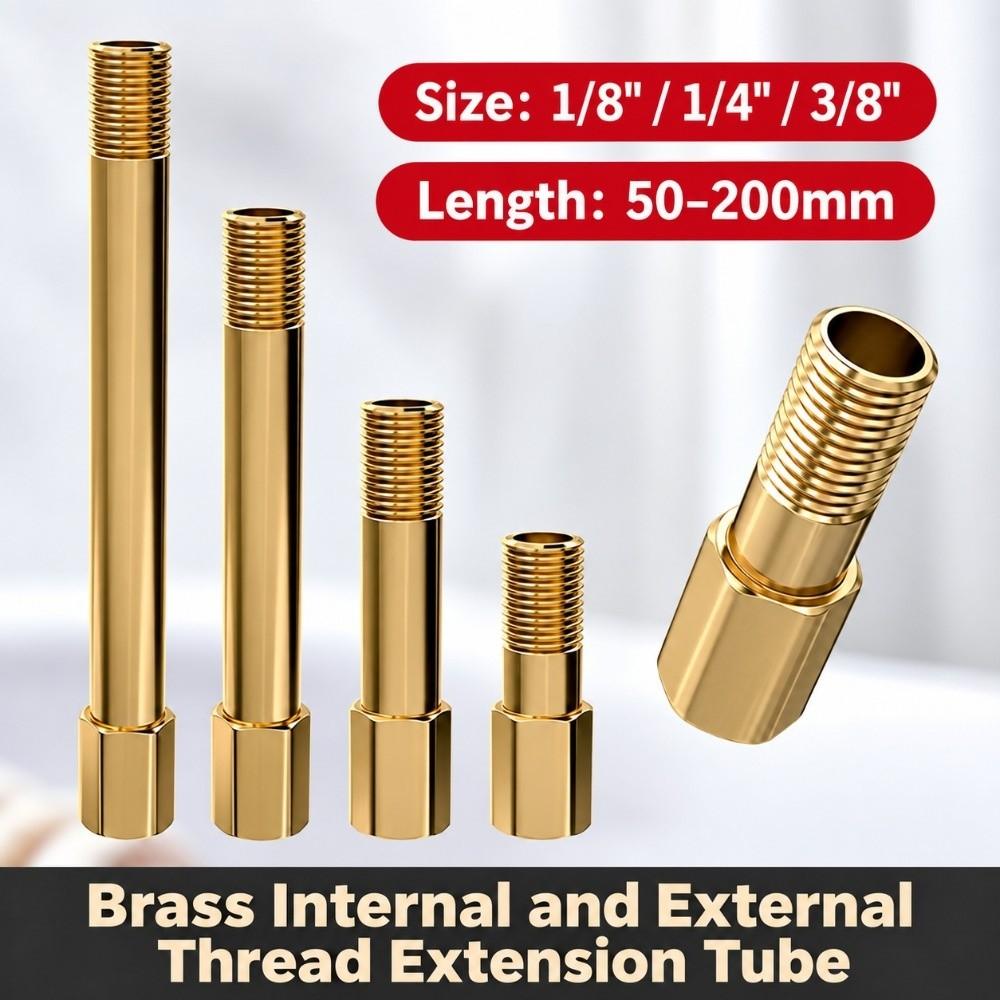 1/8" 1/4" Messing Verlängerungsnippel 50mm-200mm Außengewinde Innengewinde Fitting Für Wasserleitungen