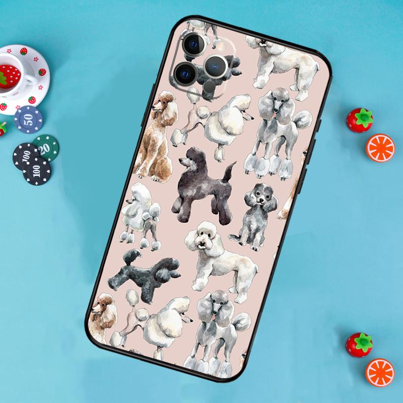 Poodle Dog Cartoon Phone Case For iPhone 17 Air 16 15 14 13 12 11 Pro Max 12 13 Mini 15 16 Plus 16e Cover Funda