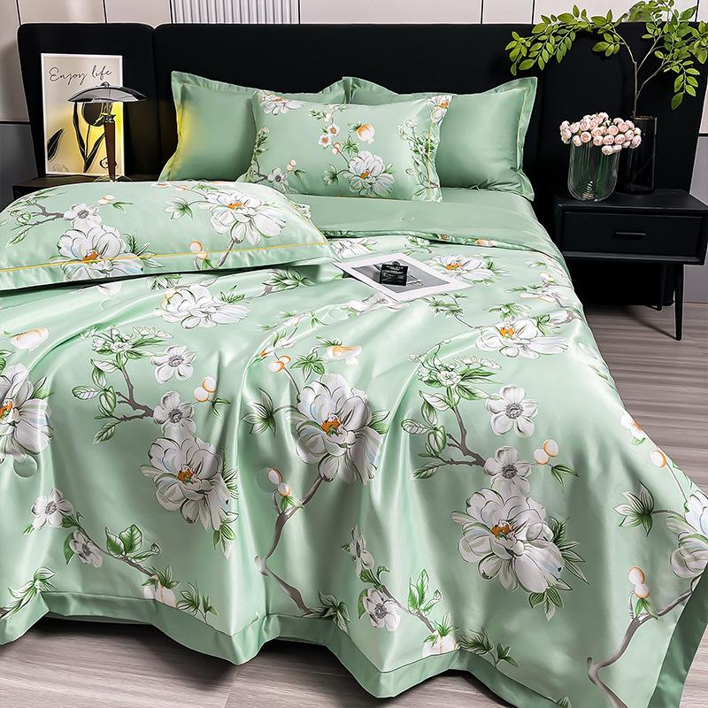 Tencel Summer Quilt Set: 25 Designs - Lightweight Silk, Washable, Perfect for Student Dorm Beds