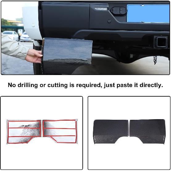 Car Rear Bumper Protector Guard Cover Compatible with Toyota Tundra -2025 Pickup Rear Side Bumper Corner Guard Edge Protection Anti-Collision Corners