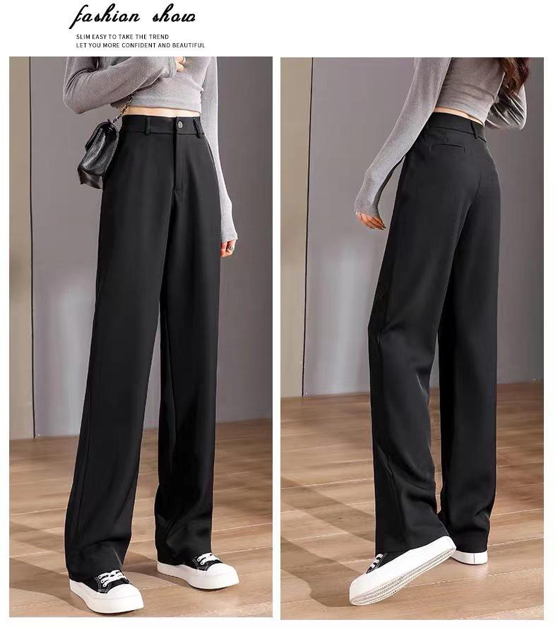 

Petite Women s Black Draping Straight-Leg Professional Cigarette Pants 4XL чёрный
