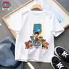 Summer Paw Patrol Hot Children Clothes Birthday Number 1-14 T-Shirts Cartoon Printed Shirt Boys Girls Short Sleeves Top Clothing