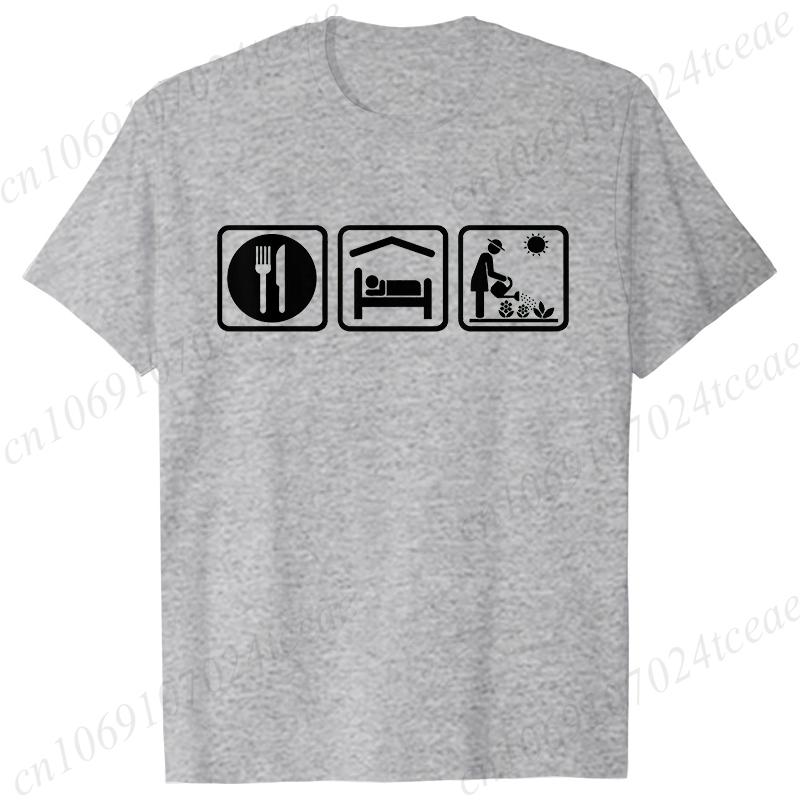 Watering Plants Depicting Garden Care Funny T-Shirt for Women Garden Graphic Casual Tops Funny Short Sleeve Tee Female Clothing