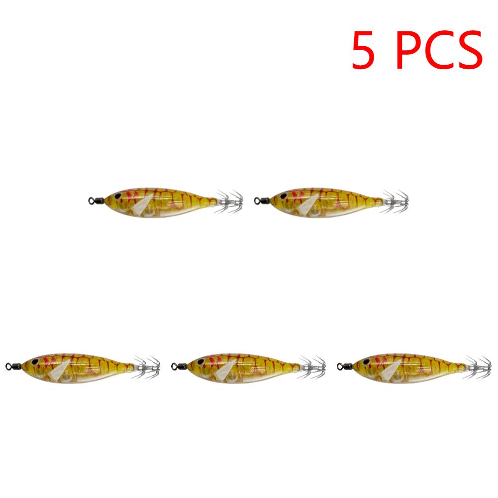 5.7g/8cm Tintenfisch Anlockköder Doppelhaken Lebensechter Tintenfischhaken Angelzubehör Leuchtende Tintenfisch Jig Haken Angelzubehör