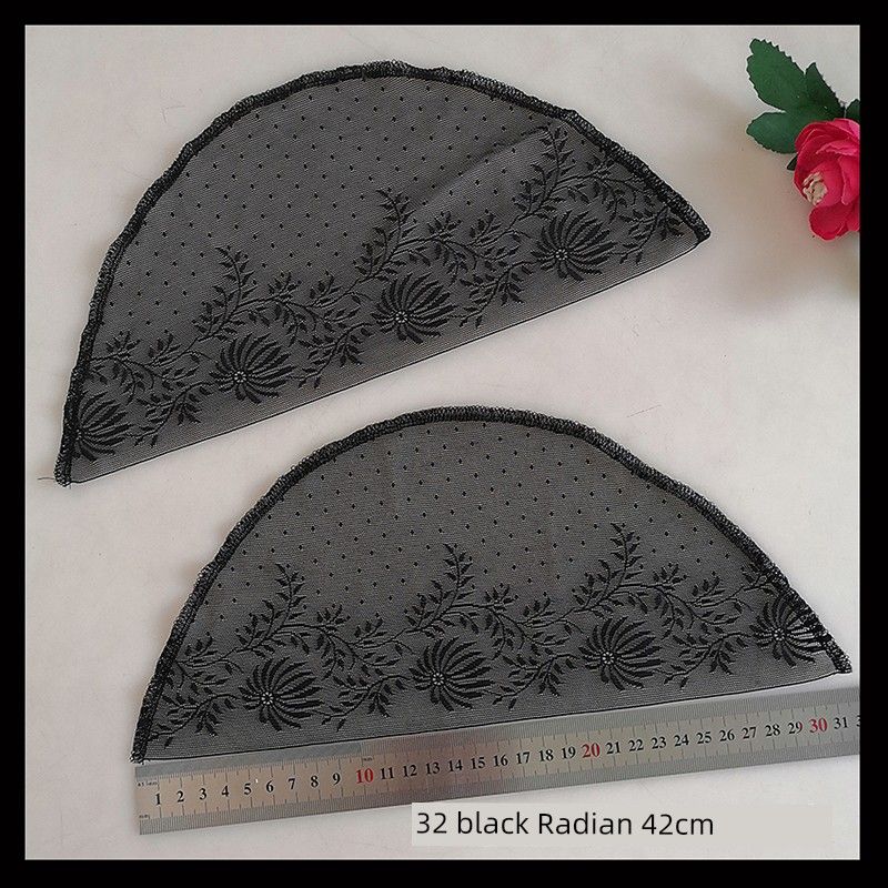 

Ципао без рукавов с манжетами, скрывающими «прощальное мясо», полуфабрикаты, на бретелях, с ложными рукавами, коричневое кружево, строчка, рукава-крылышки Black 32 small size Radian 42cm pair