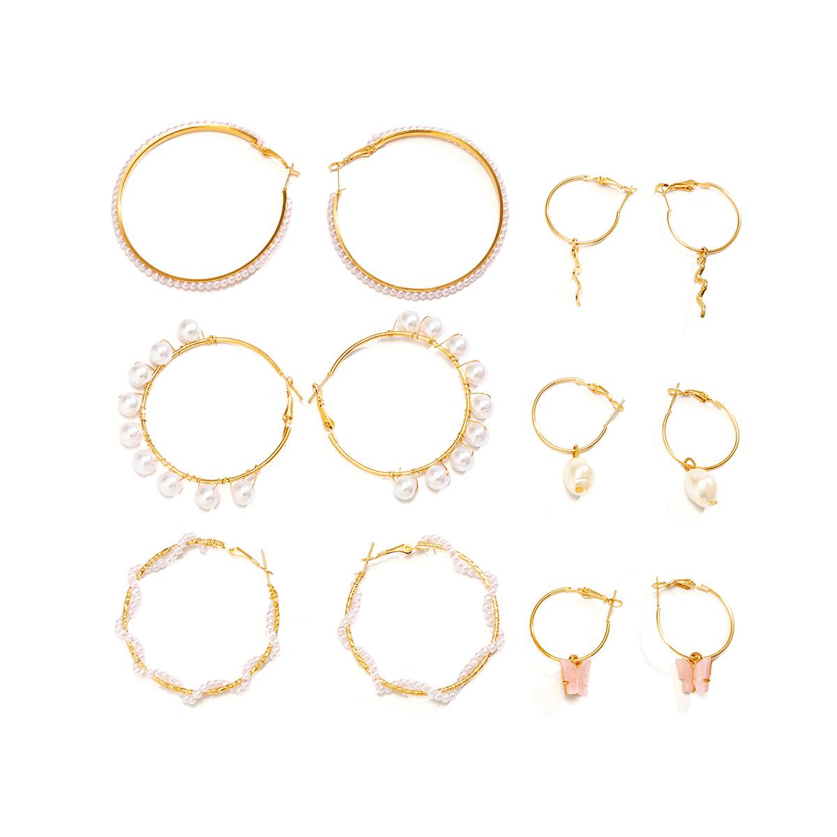 

Accessories, versatile star-shaped peach heart earrings, temperament imitation pearl winding micro-inlaid stud earrings set for women