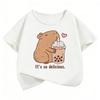 Very Delicious Capybara Design Funny Short-sleeve Children's Summer and Spring Casual Top T-shirt