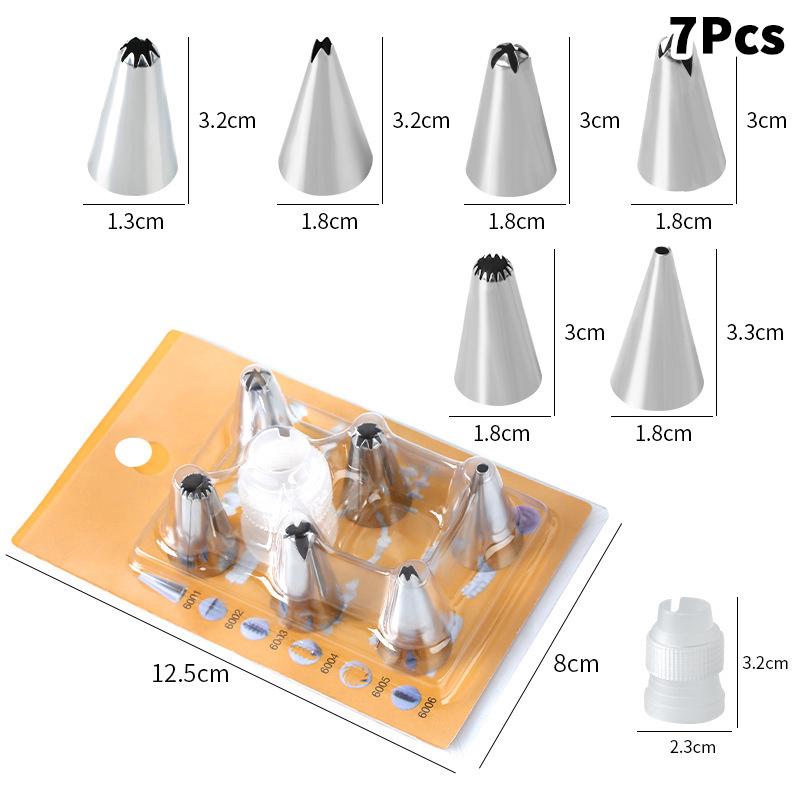 Stainless Steel Cake Piping Nozzle Set Kitchen Cream Decorating Tools Reusable Pastry Bag & Cream Scraper for Cake Icing