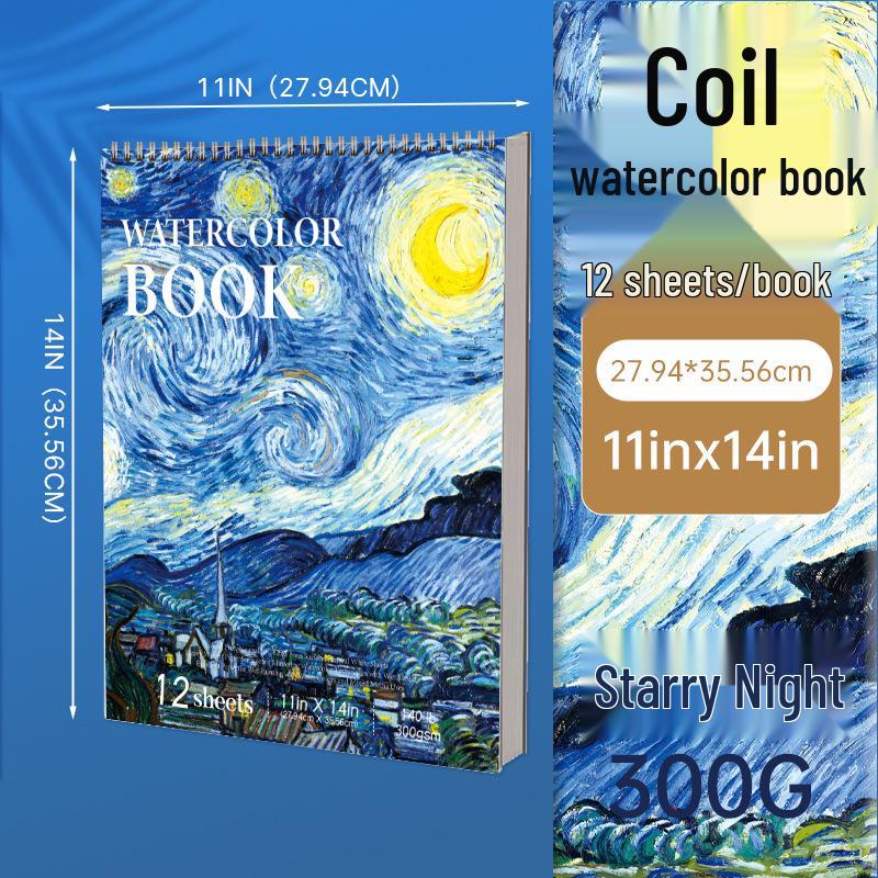 Van Gogh Starry Night Sketchbook: Art Student's Thick Drawing Book for Colored Pencils