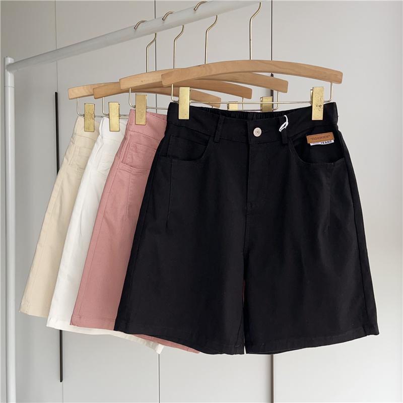 High-Waisted Women's Loose Denim Shorts: Summer 2026 Versatile Plus Size, Wide-Leg, Slimming, Elastic Casual Pants